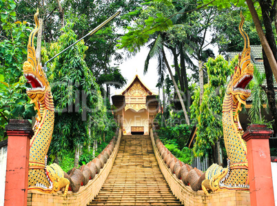 Buddhist temple named Wat Doi Ngam Muang in Chiangrai province o