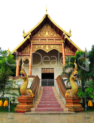 Buddhist temple named Wat Doi Ngam Muang in Chiangrai province o