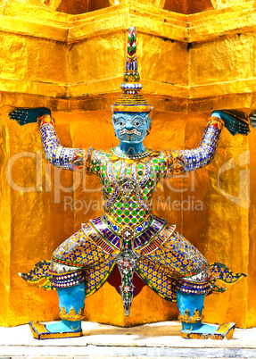 Giant statue of a beautiful Pagoda in Wat Phra Kaew, Thailand