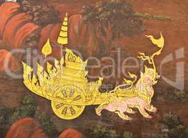 Masterpiece Ramayana painting in temple of emerald Buddha in Gra