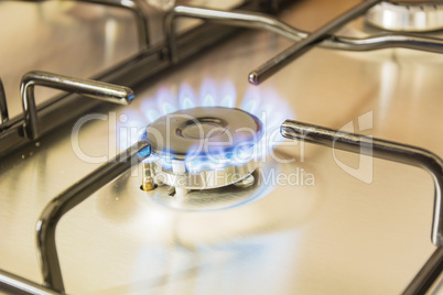 gas burning from a stove