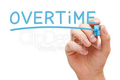 Overtime Handwriting With Blue Marker