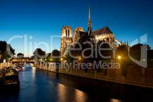 Notre Dame in evening