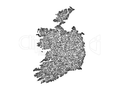 Karte von Irland auf Mohn