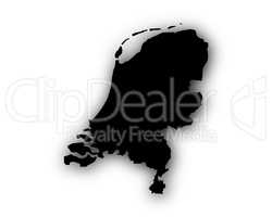 Karte der Niederlande mit Schatten