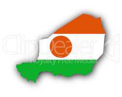 Karte und Fahne von Niger