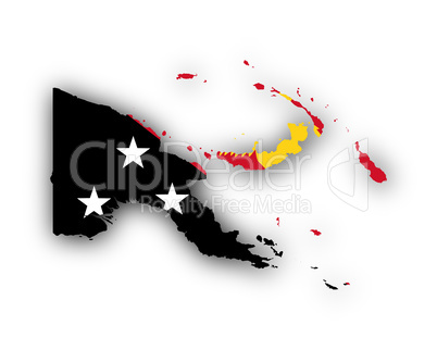 Karte und Fahne von Papua-Neuguinea