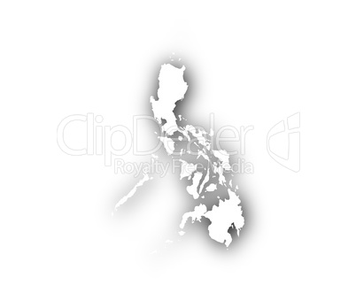 Karte der Philippinen mit Schatten