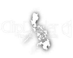 Karte der Philippinen mit Schatten