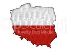 Karte von Polen auf Textur