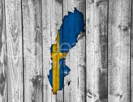 Karte und Fahne von Schweden