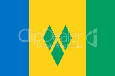 Fahne von St Vincent und die Grenadinen