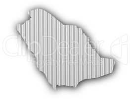 Karte von Saudi-Arabien auf Wellblech