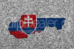 Karte und Fahne der Slowakei auf Mohn