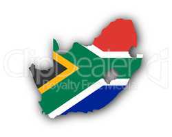 Karte und Fahne von Südafrika