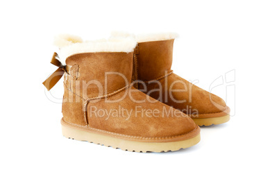 pair of uggs with fur