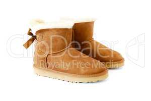 pair of uggs with fur