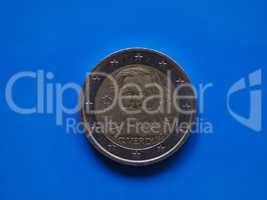 Two Euros coin, European Union over blue