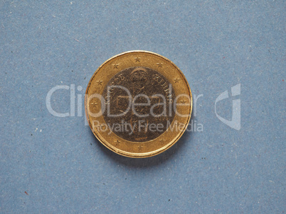 1 euro coin, European Union, Cyprus over blue