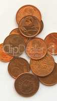 Euro coins 1 and 2 cents - vertical