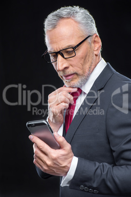 Businessman using smartphone