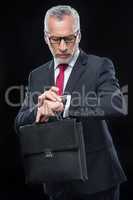Businessman holding briefcase