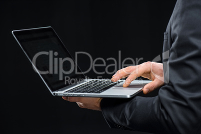 Businessman using laptop