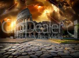 Colosseum in thunderstorm