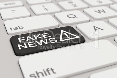 3d - keyboard - fake news - black