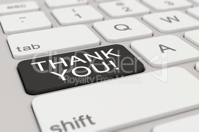 3d - keyboard - thank you - black