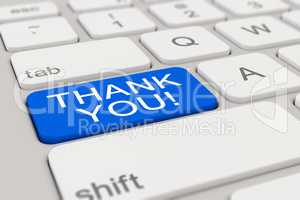 3d - keyboard - thank you - blue