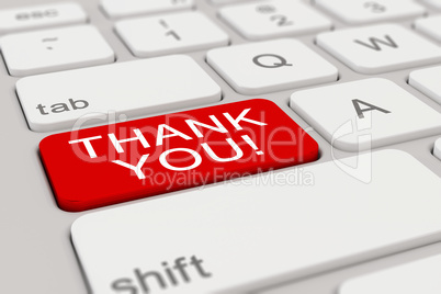 3d - keyboard - thank you - red