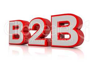 3d - B2B text in red