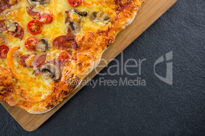 Italian pizza on a chopping board