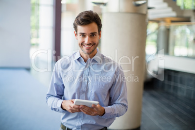 Businessman holding a digital tablet