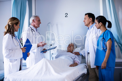 Team of doctors interacting with each other
