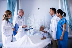 Team of doctors interacting with each other