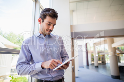 Businessman using digital tablet