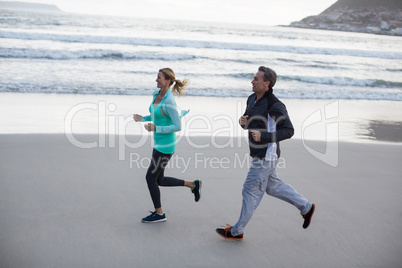 Mature couple doing jogging together