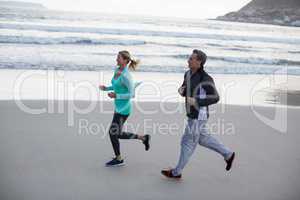 Mature couple doing jogging together