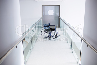 Empty wheelchair in the passageway