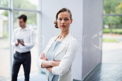 Confident businesswoman at conference centre