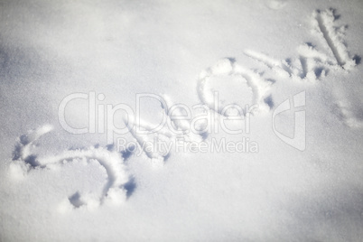 Snow written in the snow