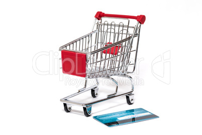 Shopping cart and credit card