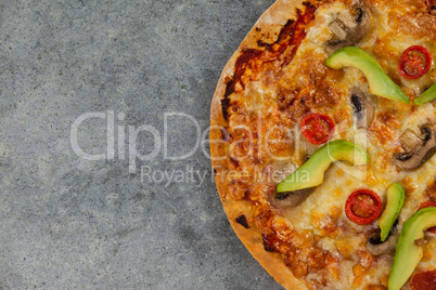 Delicious italian pizza served on grey background