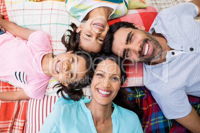 Portrait of family having fun in park
