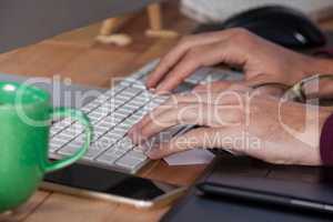 Photographer using keyboard