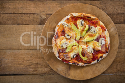 Italian pizza served on a pizza tray