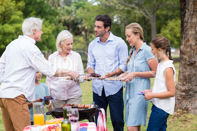 Family enjoying together in park