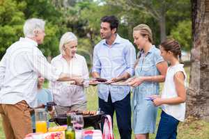 Family enjoying together in park